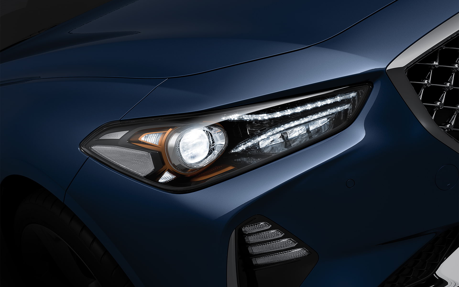 GENESIS G70 Design Features - Full LED 헤드램프(블랙 & 코퍼 베젤)